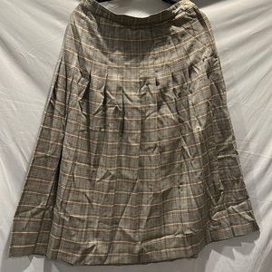 Long plaid side zip skirt